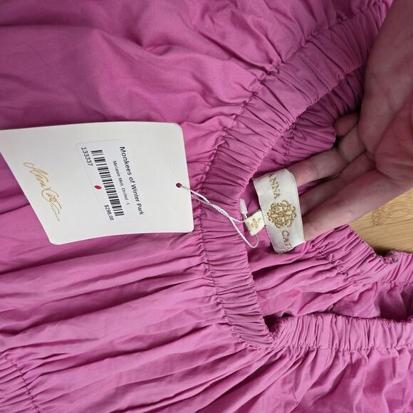 Anna Cate Dress Womens Large Melanie Midi Dress Pink Old Money Smock Tuckernuck - Picture 6 of 9